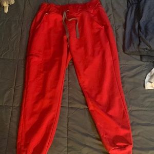 Figs Pop Red Jogger Scrub Pants